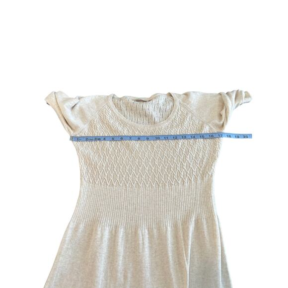Prana Zora Cable Knit Cream Crew Neck Granola Girl Sweater Dress Size Small - Picture 12 of 14